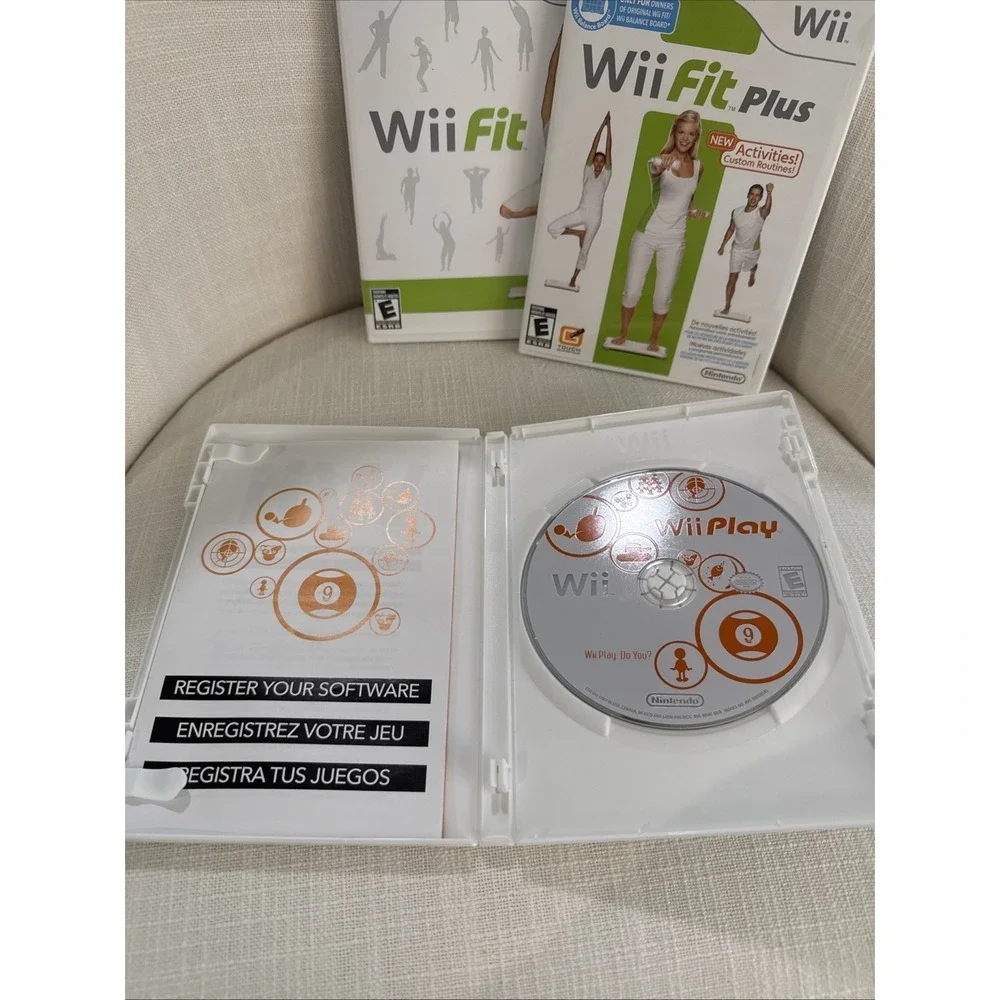 Wii Play, Fit, And Fit Plus (Wii,‎ 2009) Complete 3 Games For Wii Workout Gym